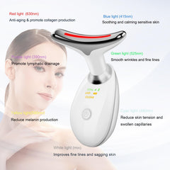 Cibqun Face-Neck Massager LED lights for targeted skin care sessions.