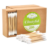 Cibutyful cotton swabs with double-round tips and 400-count packaging for versatile use