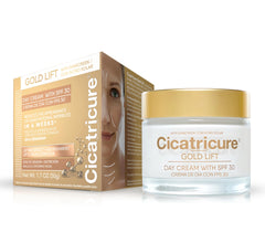 Cicatricure Gold Lift Day Cream, frasco de 50 ml, hidrata y protege con SPF 30.