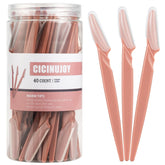 CICINUJOY eyebrow razor in terracotta packaging for easy storage and portability.