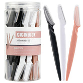 CICINUJOY eyebrow razor kit packaging in a clear case for portable storage