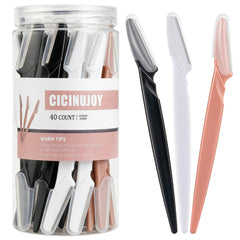 CICINUJOY eyebrow razor kit packaging in a clear case for portable storage