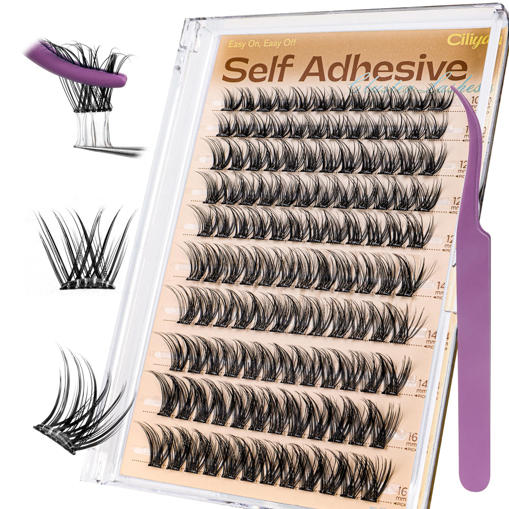 CILIYA self-adhesive lash clusters in 10-16mm for quick, natural-looking lashes