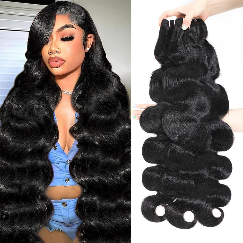 Ciracevi 14-inch body wave bundle in natural black, ready to blend