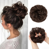 CJL HAIR large messy bun wavy texture adds volume for everyday looks.
