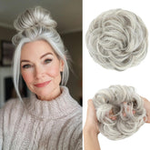 CJL HAIR large messy bun shown for instant volume and quick everyday styling.
