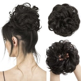 CJL HAIR large messy bun shows voluminous updo for daily wear