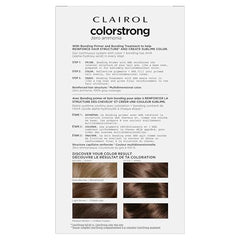 Clairol ColorStrong permanent color with AHA applies reflective pigments for multidimensional tones.
