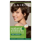 Clairol Natural Instincts box shows 5A Medium Cool Brown for natural-looking color.