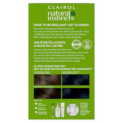 Clairol Natural Instincts 2BB blue black cream application demonstrates easy color application.