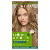 Clairol Natural Instincts box in 8 Medium Blonde for natural-looking color.