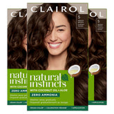 Clairol Natural Instincts pack-3-box showing at home dye kit for rich color.