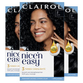 Clairol Nice'n Easy 2 Black box front showing the color kit for at-home dye