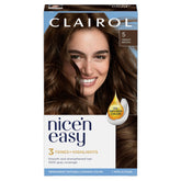 Clairol Nice'n Easy 5 Medium Brown color application kit for effortless gray coverage.