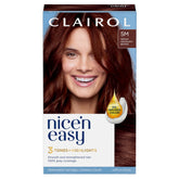 Clairol Nice'n Easy 5M bottle shows rich mahogany pigment for natural gray coverage.