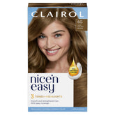 Clairol Nice'n Easy 6G color cream delivers a natural-looking golden-brown result