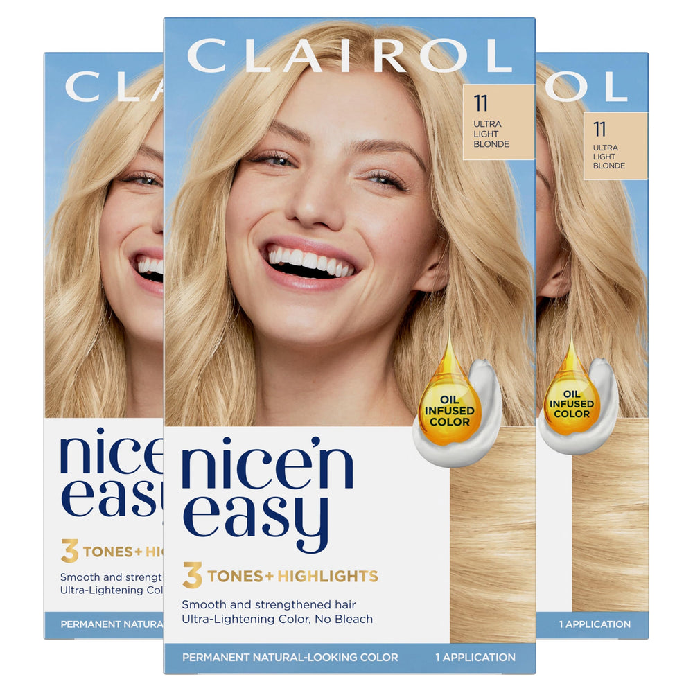 Clairol Nice'n Easy Ultra Light Blonde box showing natural-looking color option
