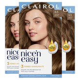 Clairol Nice'n Easy 3-pack box for natural-looking color and gray coverage.