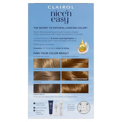 Clairol Nice'n Easy 6.5G application steps guide for even gray coverage.