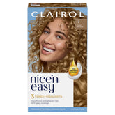 Clairol Nice'n Easy 7 Dark Blonde color cream bottle for natural-looking gray coverage.