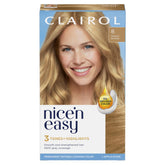 Clairol Nice'n Easy 8 Medium Blonde color kit, front view, ready-to-use for natural-looking results.