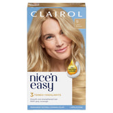 Clairol Nice'n Easy 9 Light Blonde color cream for natural gray coverage.