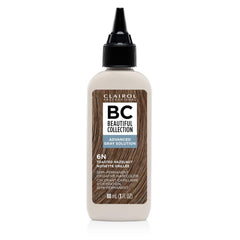 Clairol Professional Beautiful Collection Advanced Gray Solution 6N bottle with ammonia-free color and gray coverage.