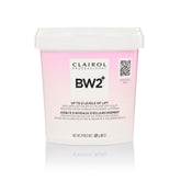 Clairol Professional BW2+ dedusted lightening powder bottle for precise mixing.