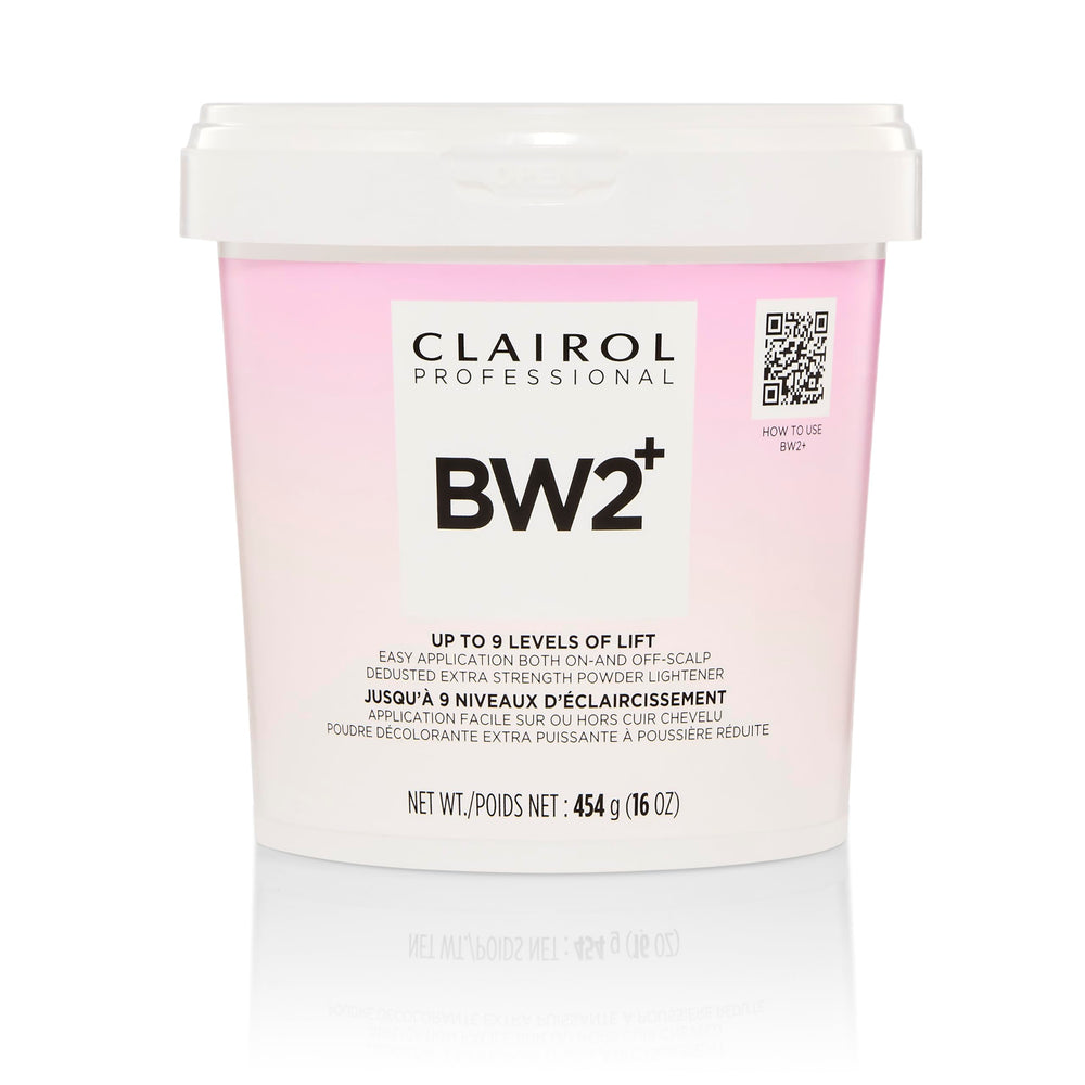 Clairol Professional BW2+ dedusted powder tub for fast, even lift.