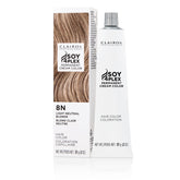 Clairol Professional Creme Permanente 8N bottle shows even coverage and luminous shine