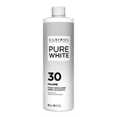 Clairol Professional Pure White Creme Developer bottle ready for bowl-and-brush mixing.