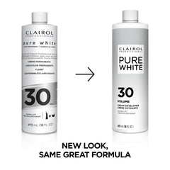 Clairol Professional Pure White Creme Developer creamy texture ideal for smooth mixing.