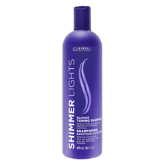 Botella de Shimmer Lights de Clairol Professional para neutralizar amarillos en rubios