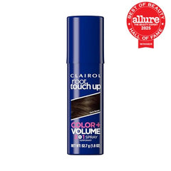 Clairol 2-in-1 spray adds volume while blending color for quick touch-ups.