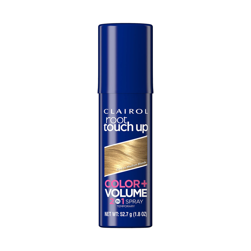 Clairol Root Touch-Up Color and Volume spray bottle close-up for quick root refresh