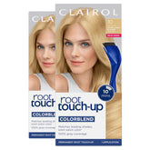 Clairol root touch-up kit with brush for at-home seamless application.