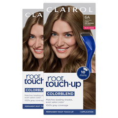 Clairol Root Touch-Up packaging shows complete at-home color refresh kit.