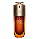 Clarins Double Serum bottle pour highlights smooth application for immediate hydration