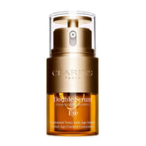 Clarins Double Serum Eye bottle close-up for hydrating care.