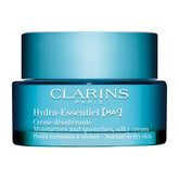 Clarins Hydra-Essentiel Silky Cream jar delivers hydration with a velvety texture.