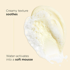 Clarins Hydrating Gentle Foaming Cleanser pump-dispense shown during application.