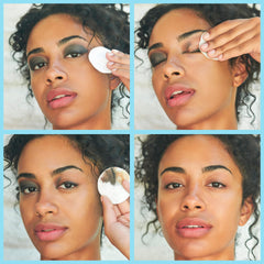 Dissolving heavy eye makeup with Clarins remover without leaving oily residue