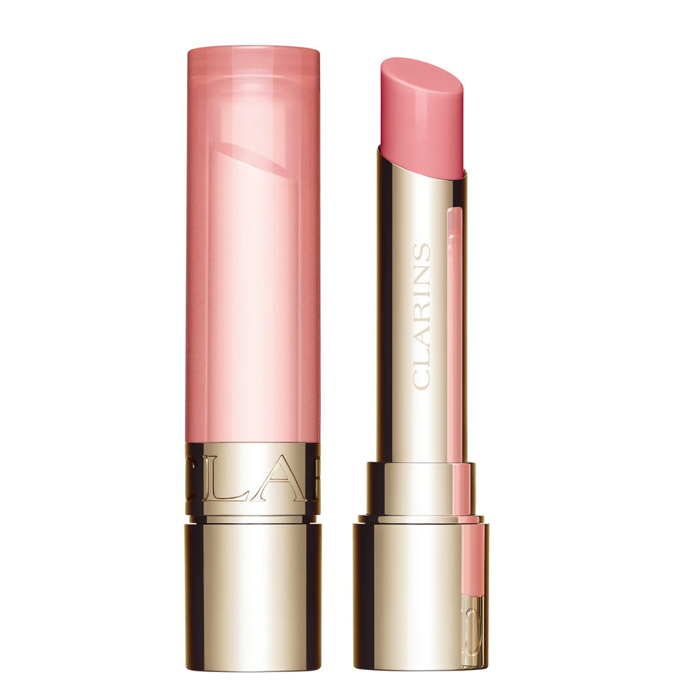 Clarins Lip Oil Balm pale pink swatch for a sheer shine and hydration boost.