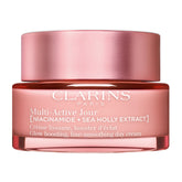Clarins Multi-Active Día, bote de crema, ofrece hidratación duradera para la piel.