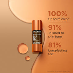 Clarins Self Tanning Face Drops dropper for precise mix with moisturizer.
