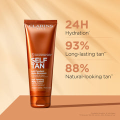 Creamy texture swirl of Clarins Self Tanning Milky Lotion