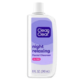 Clean & Clear Night Relaxing Deep Cleaning Face Wash bottle with pump for easy nightly cleansing.