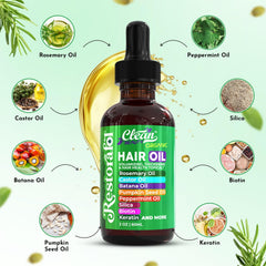 Clean Beauty Rosemary Hair Oil pour shows easy, quick application.