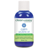 Clean + Easy Azulene Oil bottle pour for soothing post-wax care.