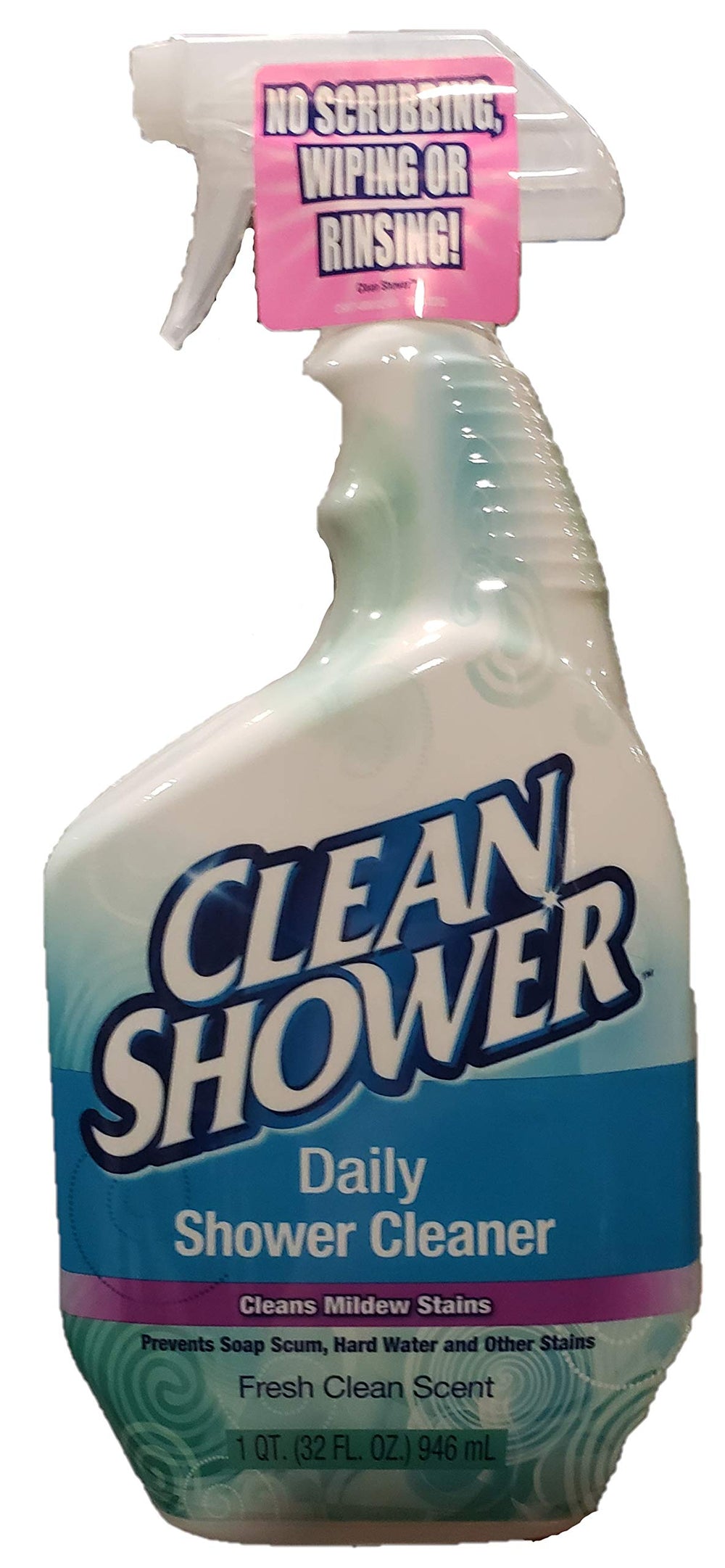 Clean Shower Scrub Free, volcado de la botella, limpieza diaria rápida sin esfuerzo en la ducha.